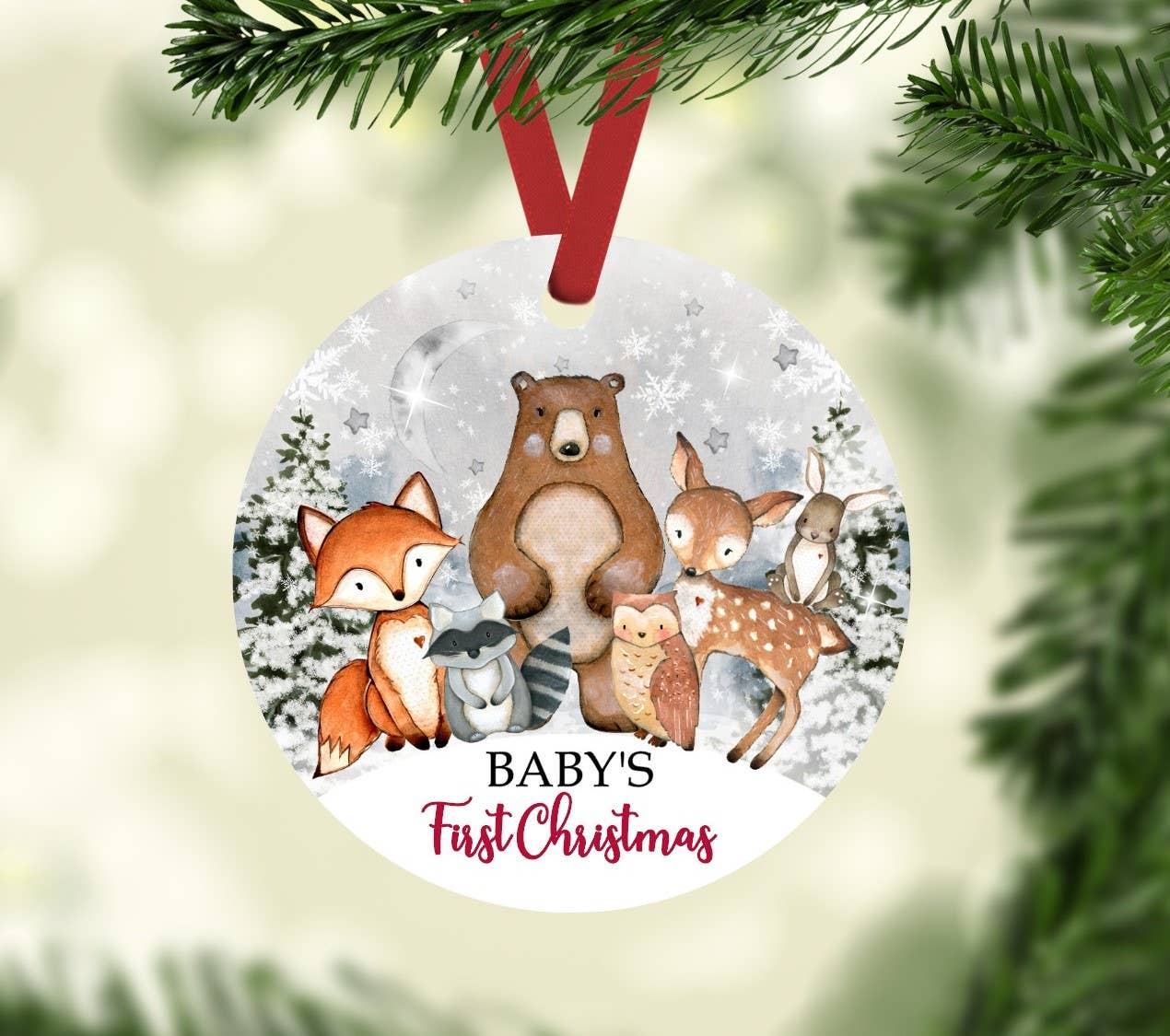 Baby's First Christmas Winter Woodland Animals Ornament