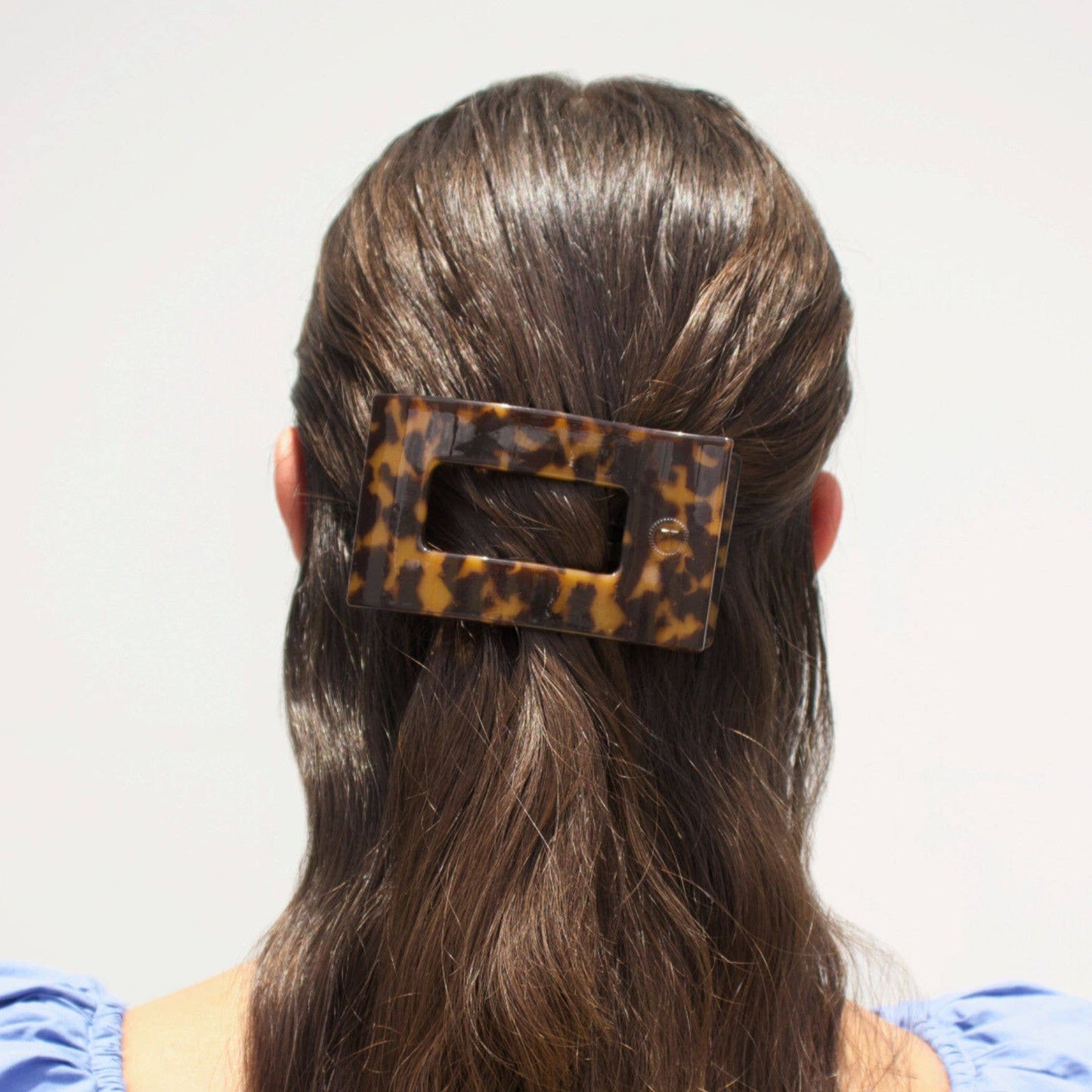 Flat Rectangle Hair Clip | Tortoise