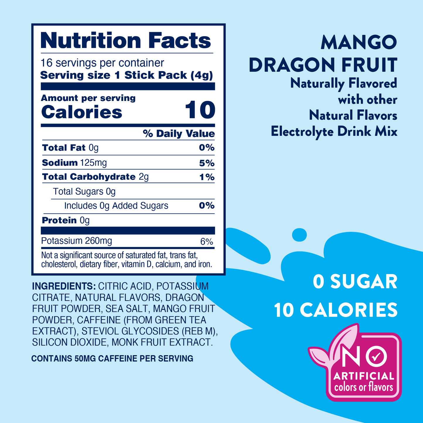 Jordan's Skinny Mixes - Refresher Stix 16 ct - Mango Dragon Fruit