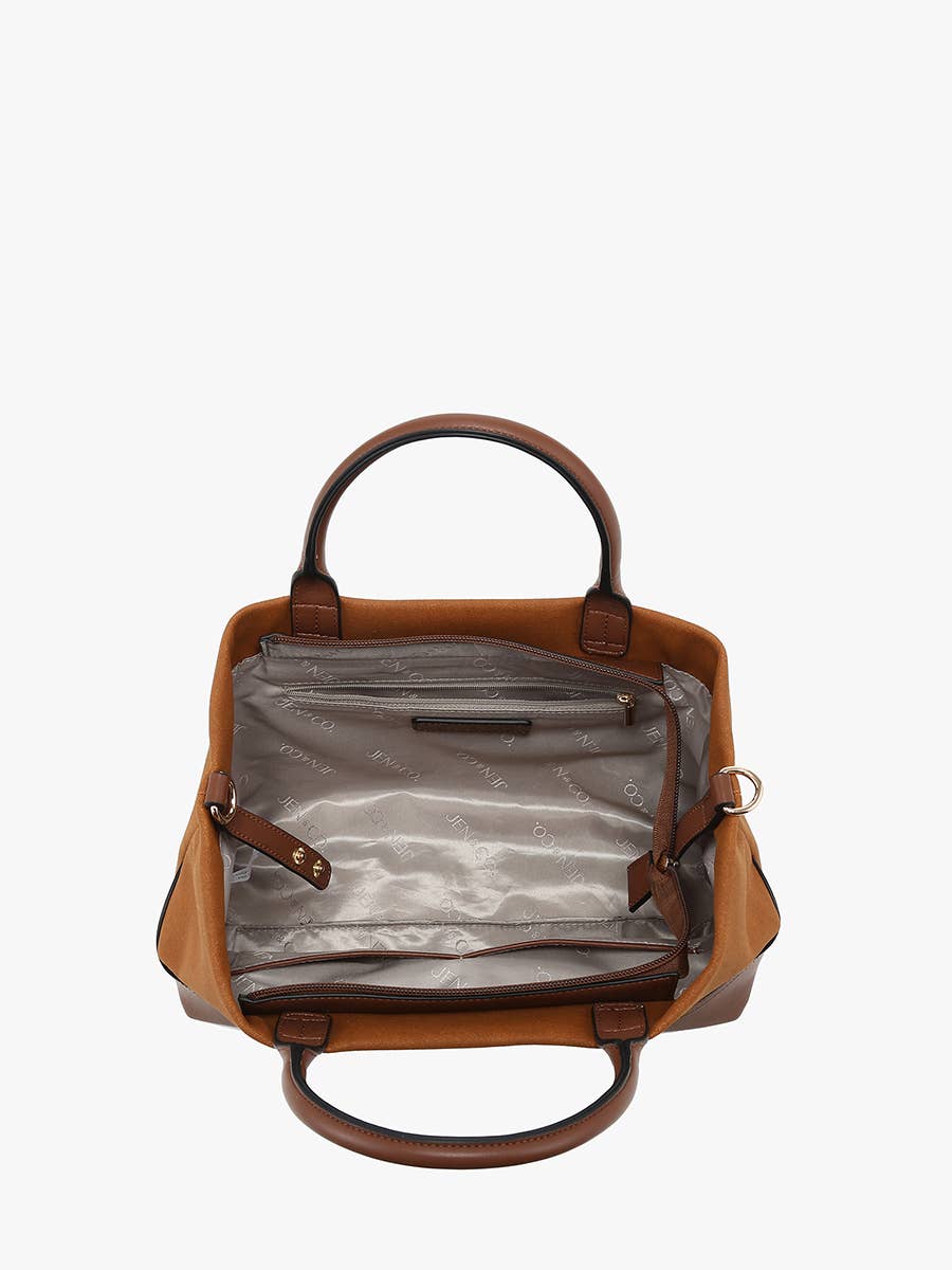 Jen & Co. - Ximena Faux Suede Satchel w/ Dual Handles | M2852