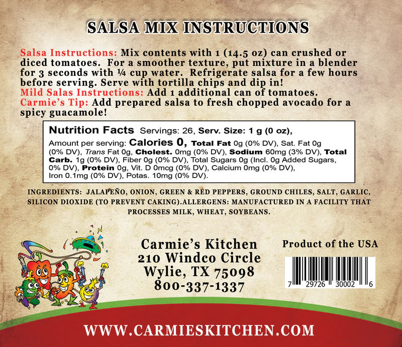 Carmie's Kitchen - Wild West Salsa - SALSA MIX