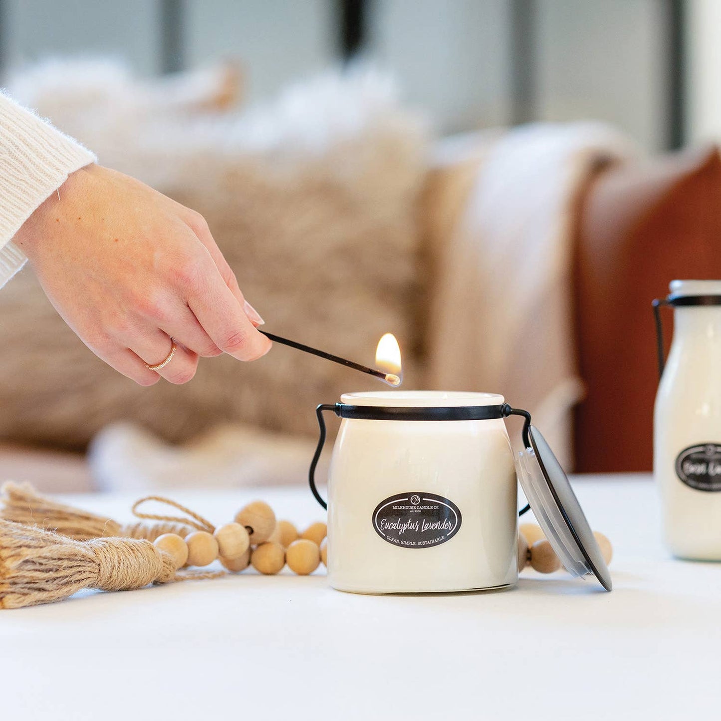 Milkhouse Candle Company - 16 oz Butter Jar Candle: Eucalyptus Lavender