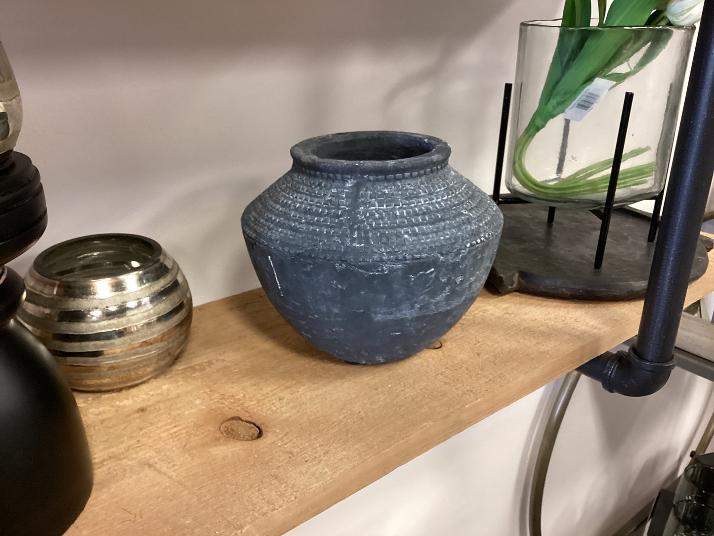 7” Charcoal Geo Vase