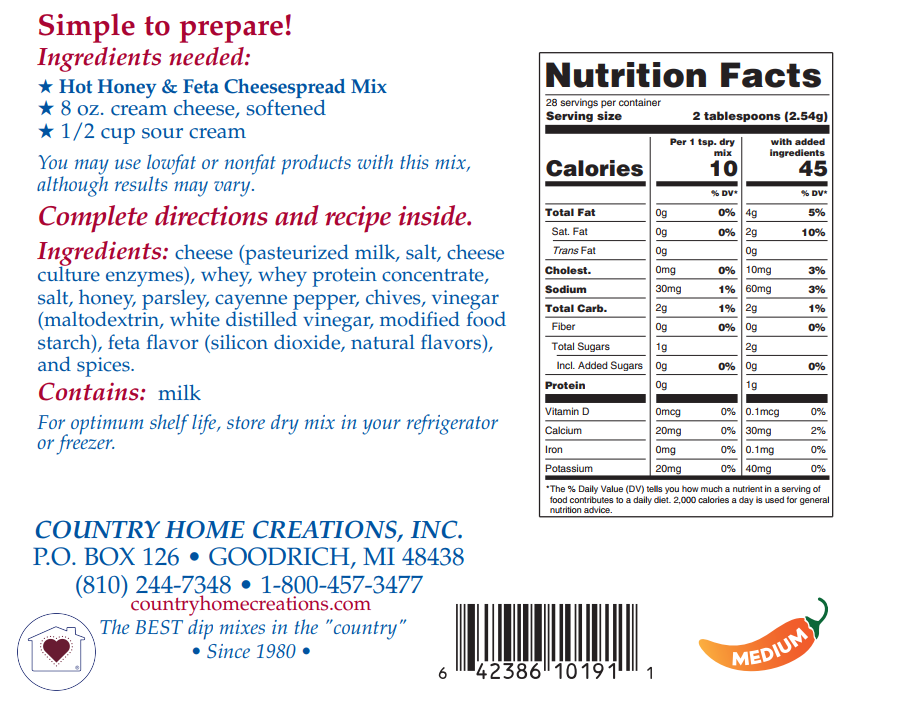 Country Home Creations - Hot Honey & Feta Cheesespread Mix