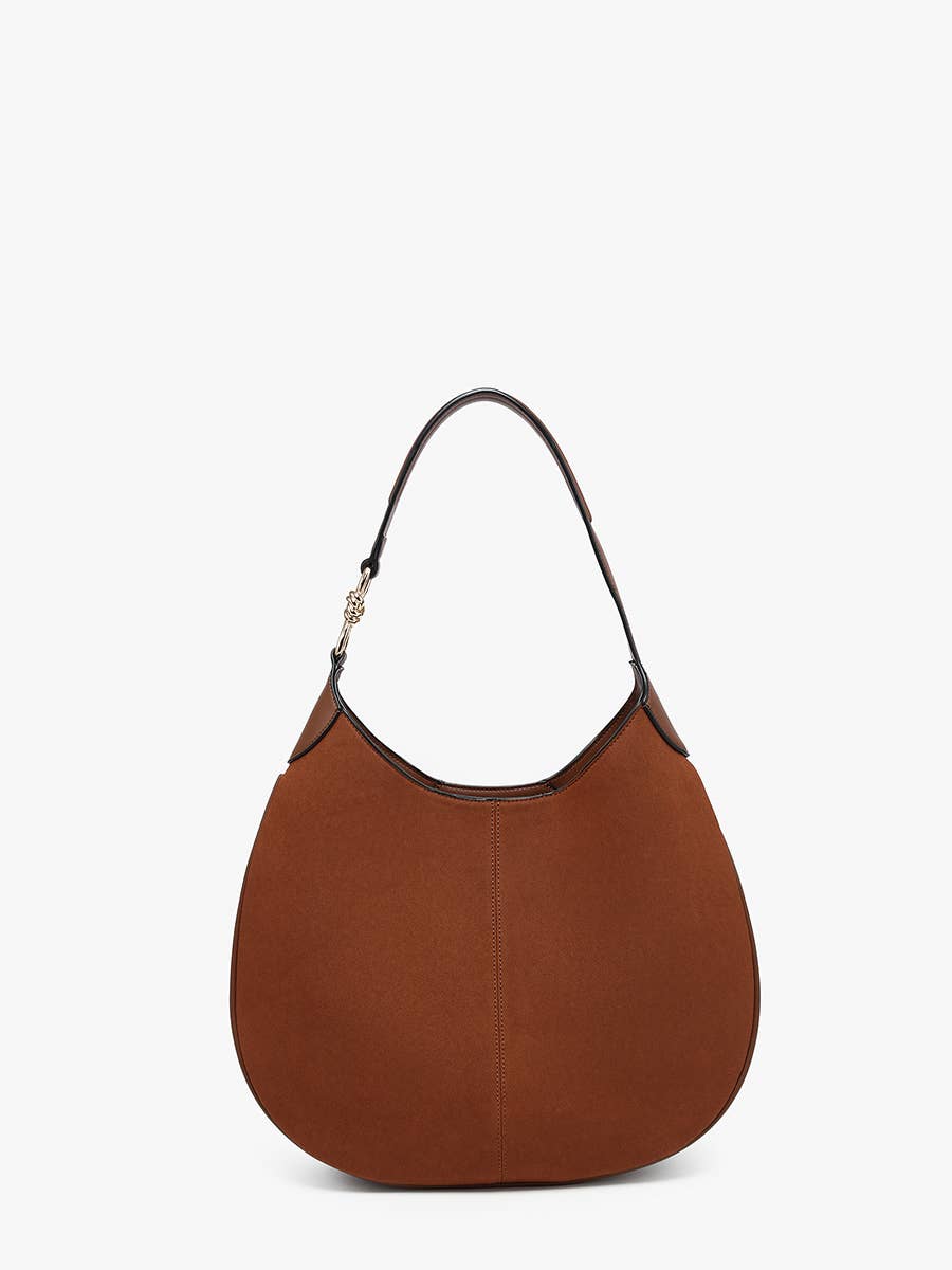 Jen & Co. - Vanessa Faux Suede Hobo w/ Gold Accented Strap | M2881