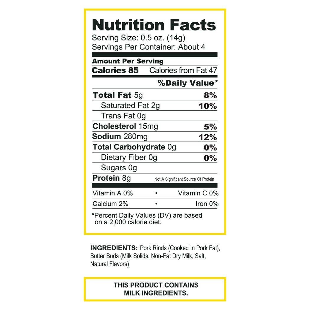 Pork King Good - Pork King Good Salted Butter Pork Rinds  1.75oz Bag