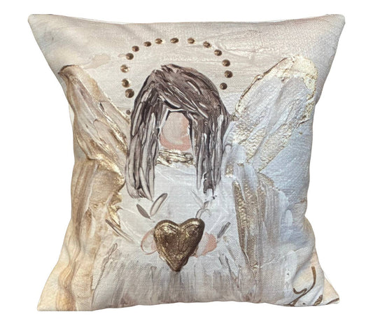 Gold & White Angel Pillow