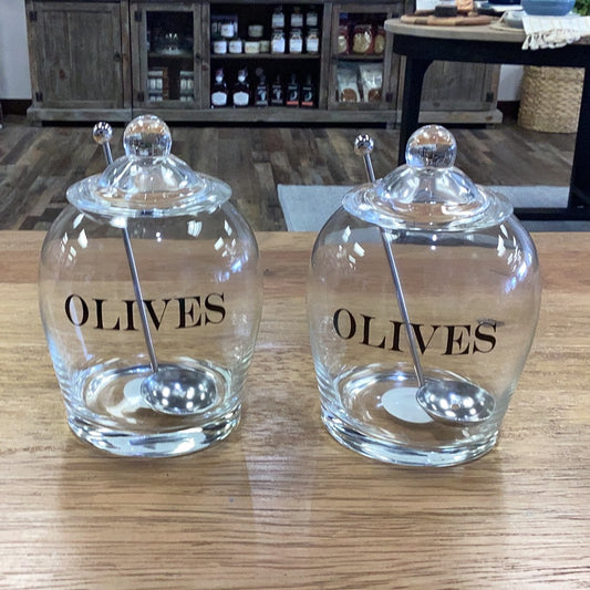 Glass Olive Jar w/ Spoon