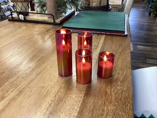 7” LED Red Candle