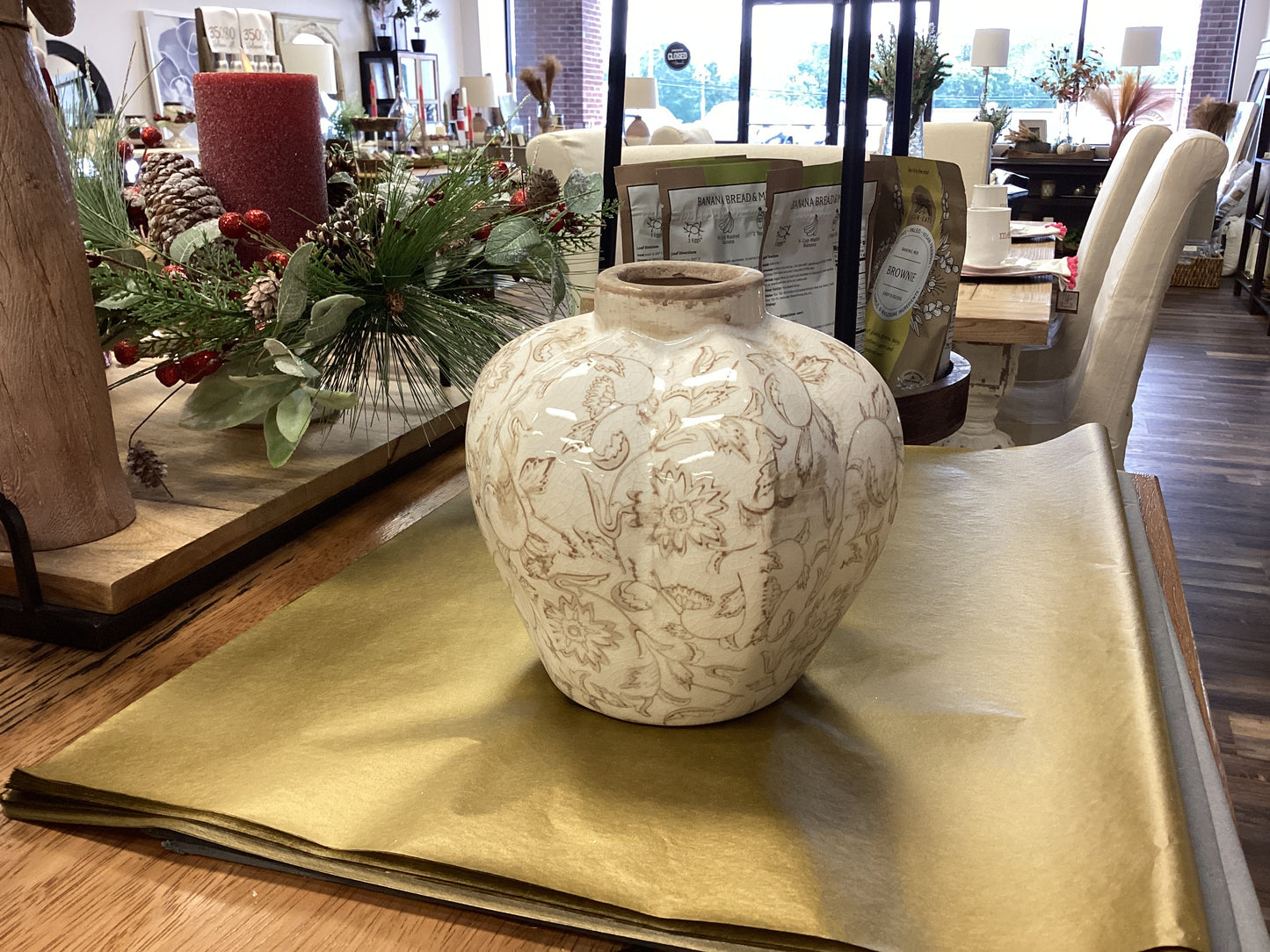 Beige Heirloom Accent Vase