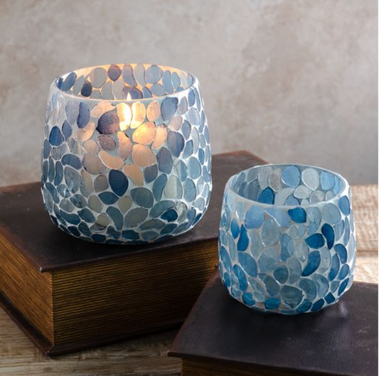 BLUE MOSAIC CANDLE JARS (2 Sizes)