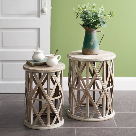 Basket Weave Accent Table - 2 Sizes available
