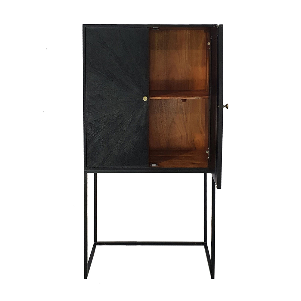 Black Acadia Wood Cabinet