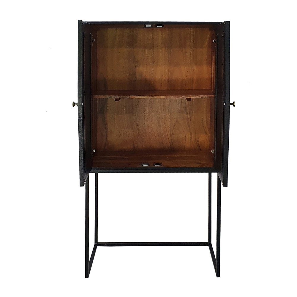 Black Acadia Wood Cabinet