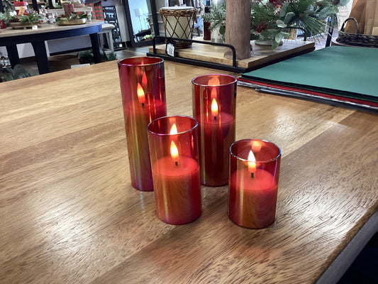 6” RED LED Candle