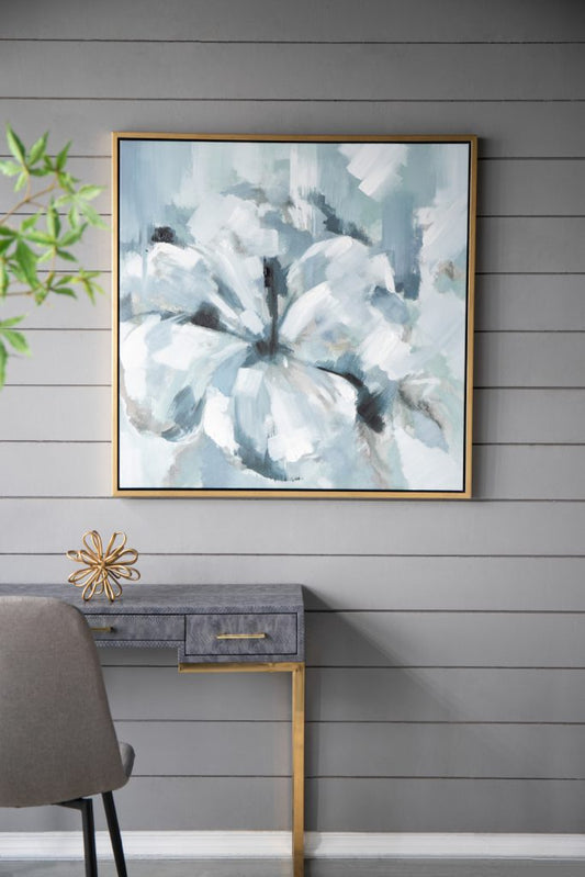 Gold Framed Botanical Painting on Canvas