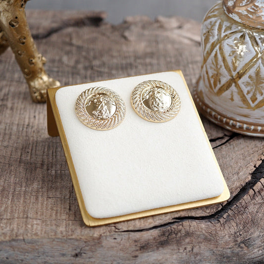 Rope & Relic – Classic Coin Stud Earrings in Gold or Silver