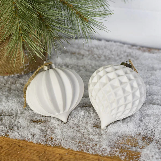 Ivory Ceramic Christmas Ornaments