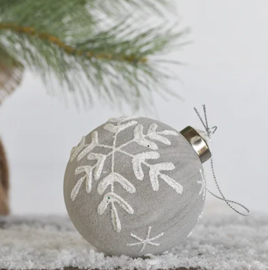Snowflake Ball Ornament - 3.5''