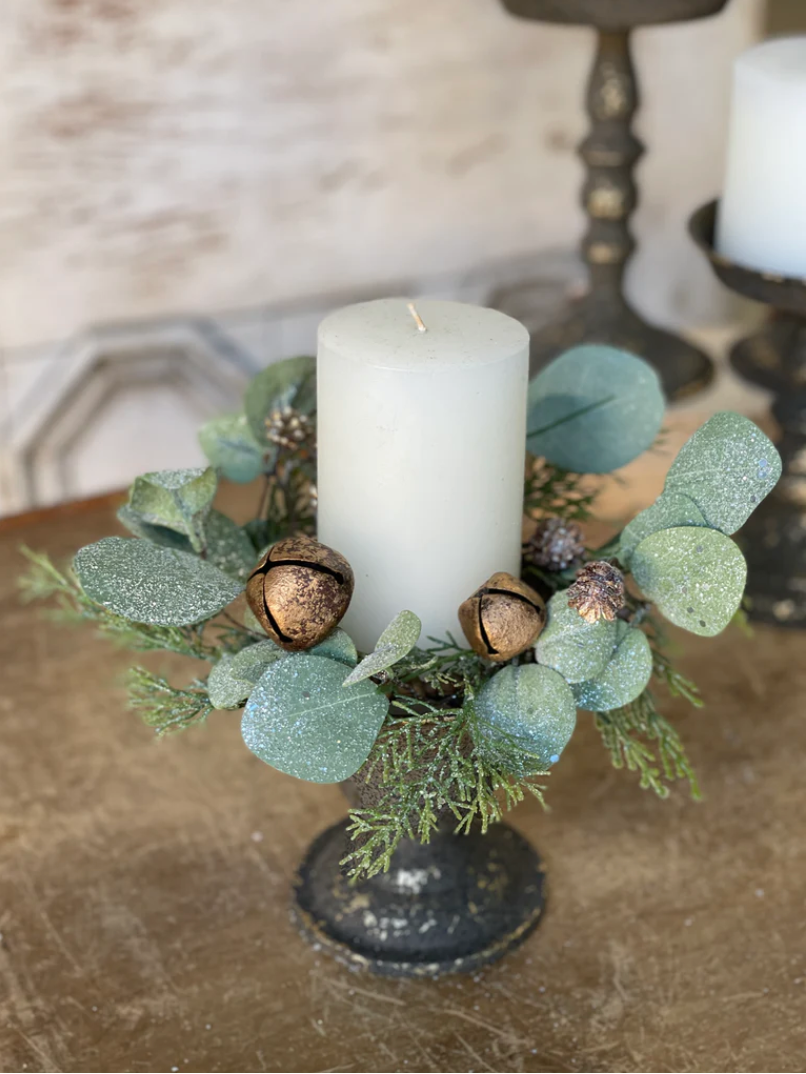 Gold Song Eucalyptus Candle Ring | 3"