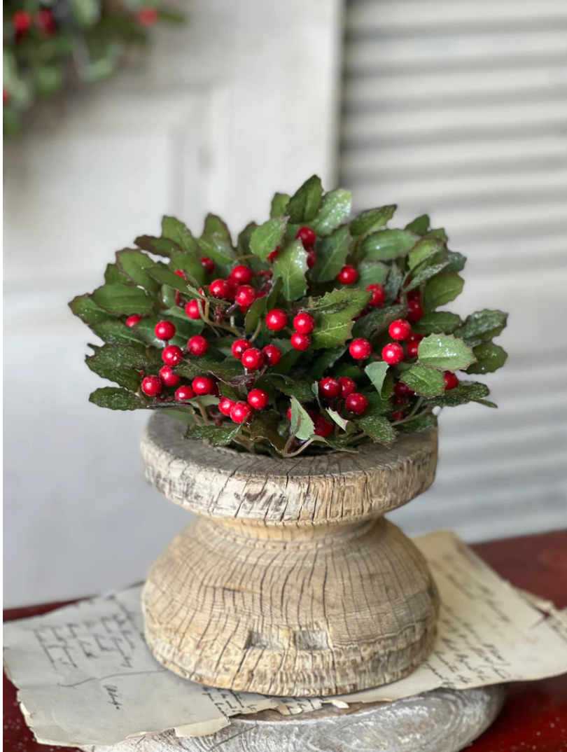 10" Holly Half Sphere w/ Berry