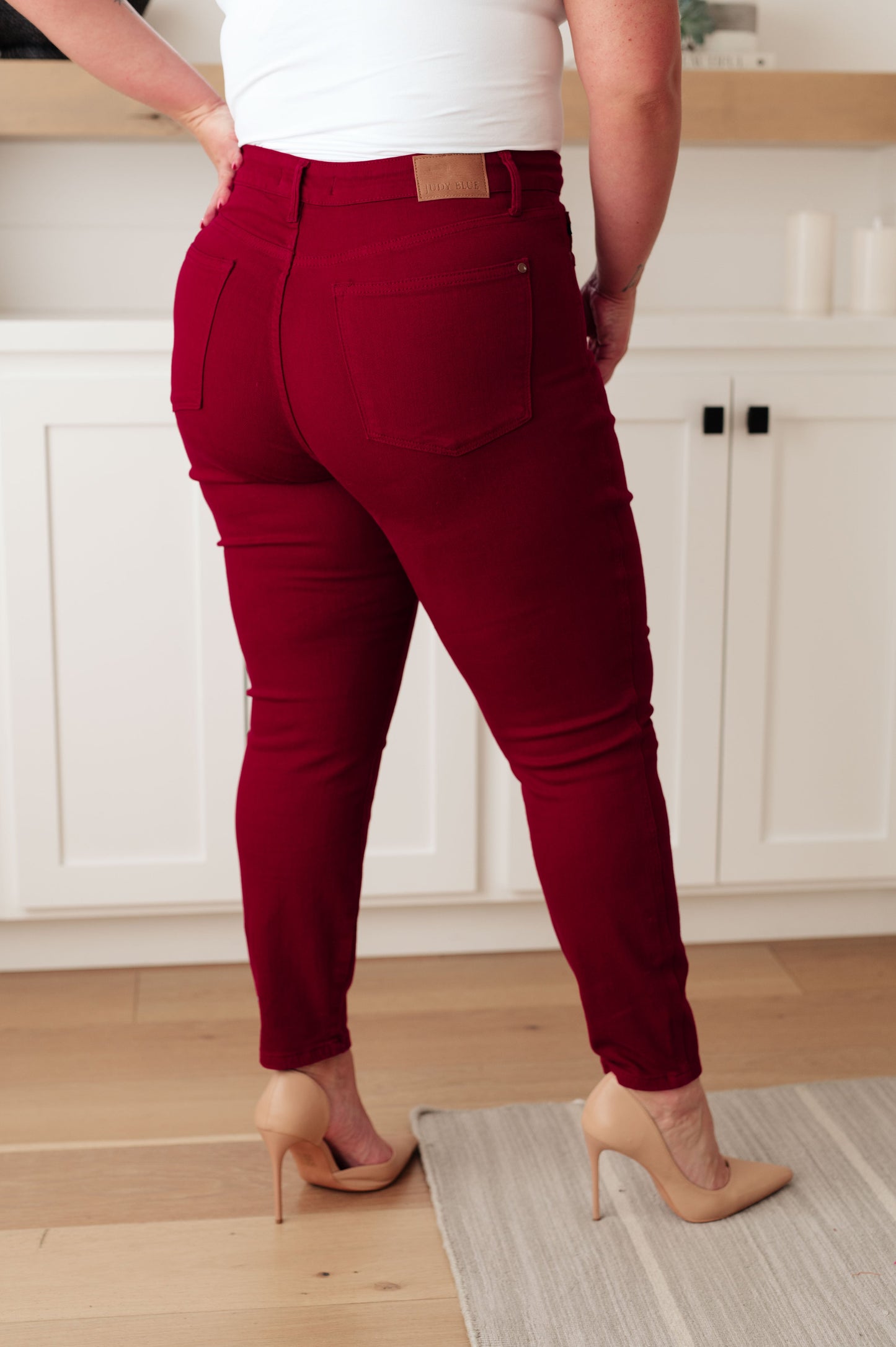 Wanda High Rise Control Top Skinny Jeans Scarlet