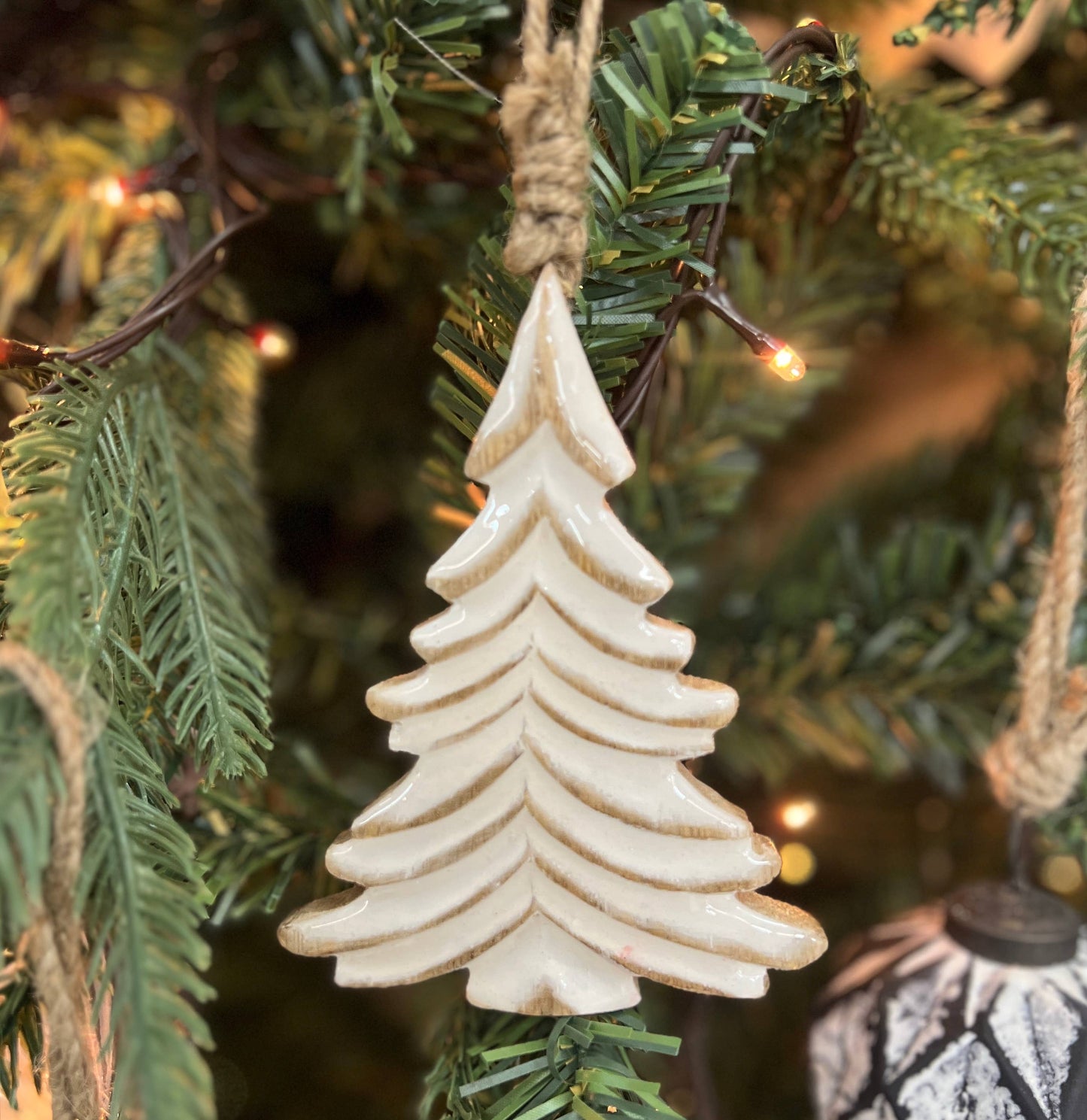 Clear Enamel Tree Ornament 5x3in