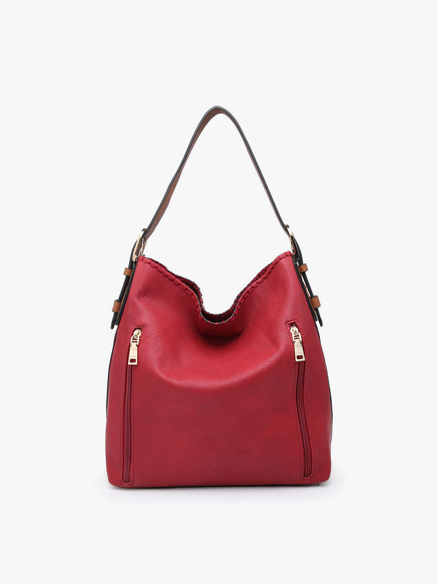 Jen & Co. - M1816A Alexa 2-in-1 Hobo Bag w/Dual Zip Compartments