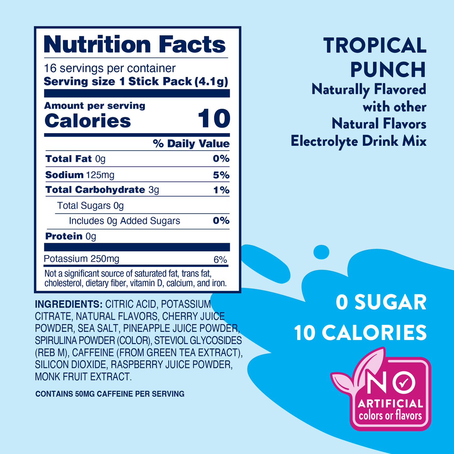 Refresher Stix 16 ct - Tropical Punch - Jordan's Skinny Mixes