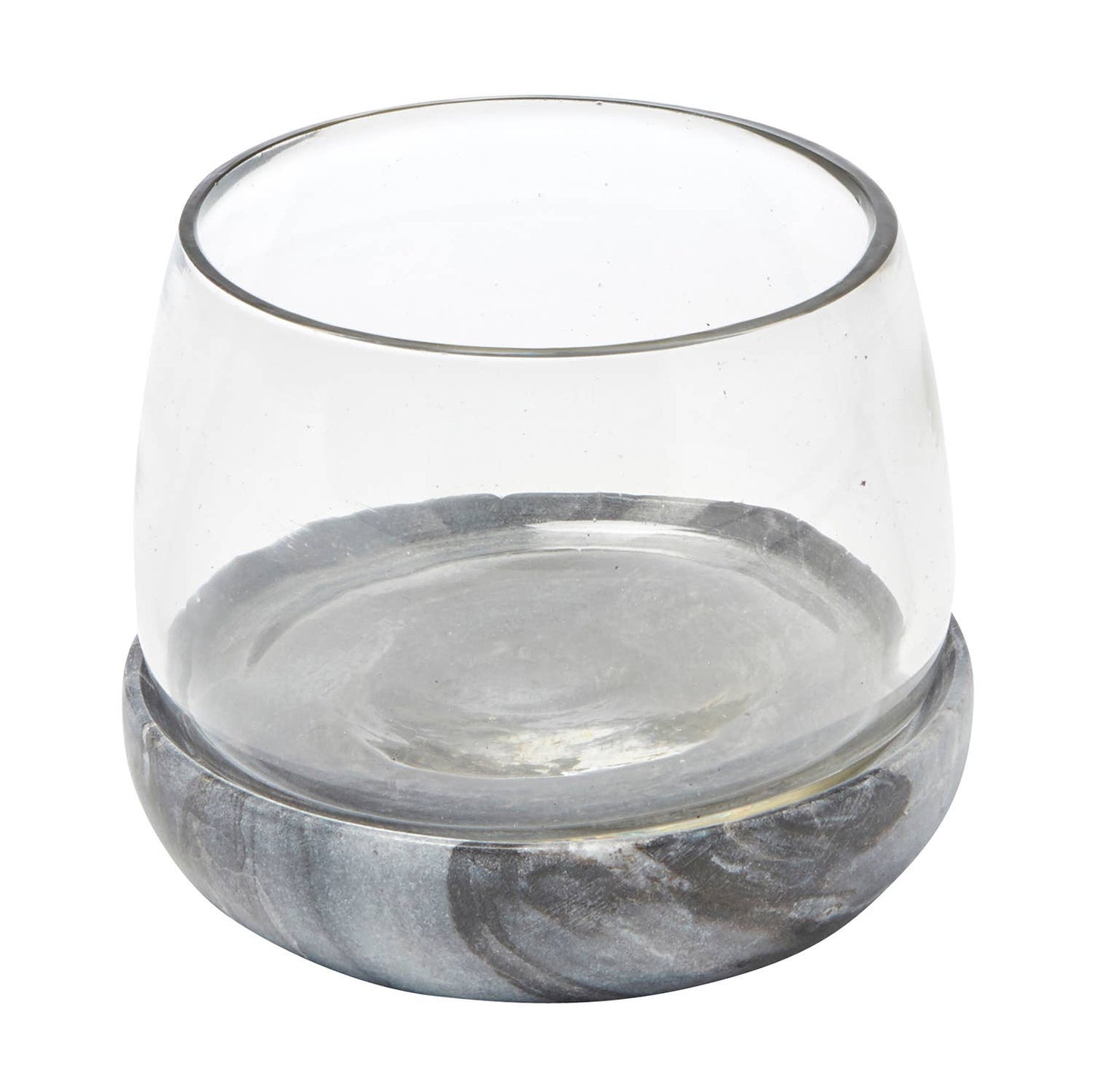 Small Grey Marble and Glass Bowl