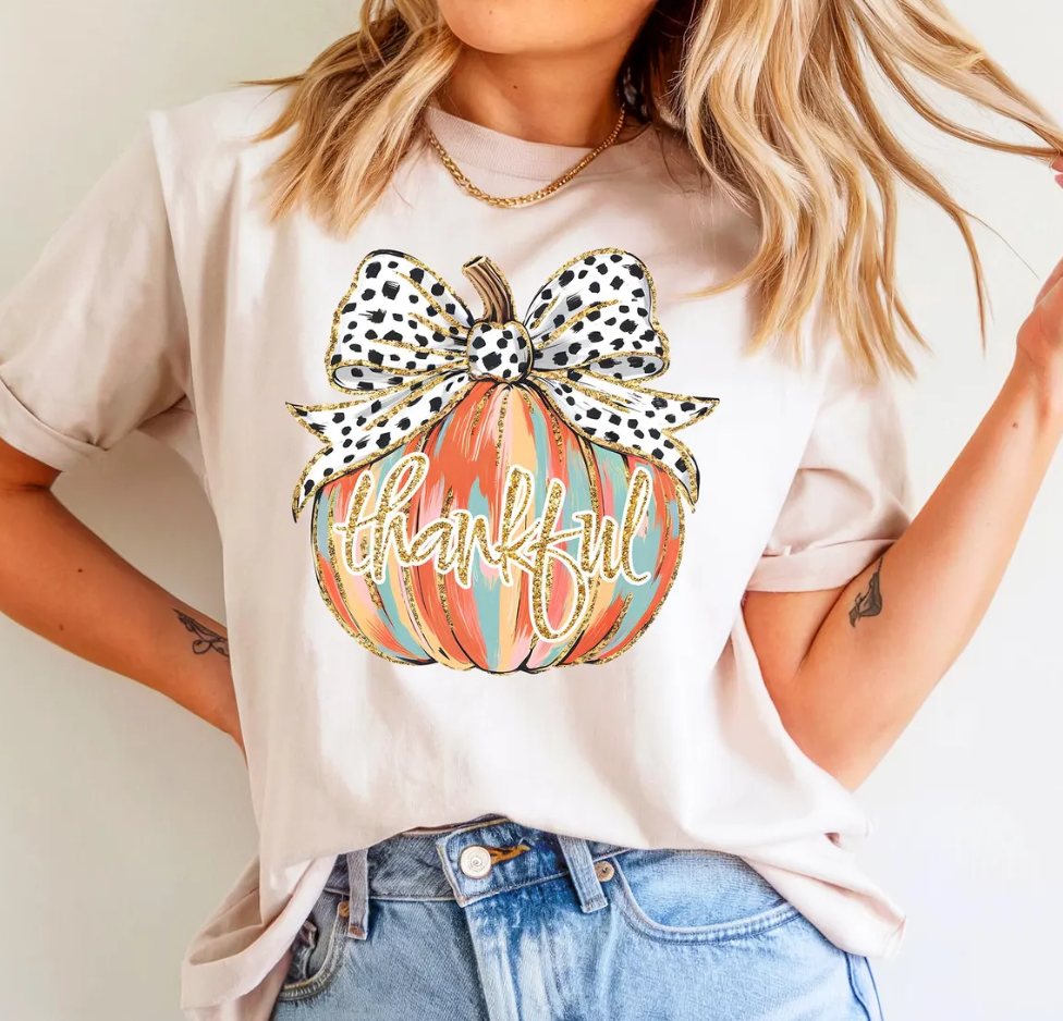 Thankful Pumpkin Graphic Tee & Sweatshirt