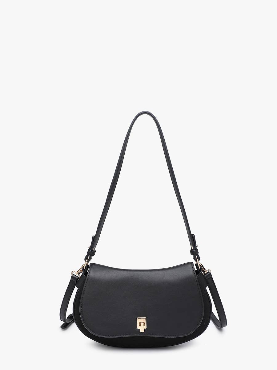 Jen & Co. - Quinn Faux Suede Shoulder Bag w/ Push Lock | M2850