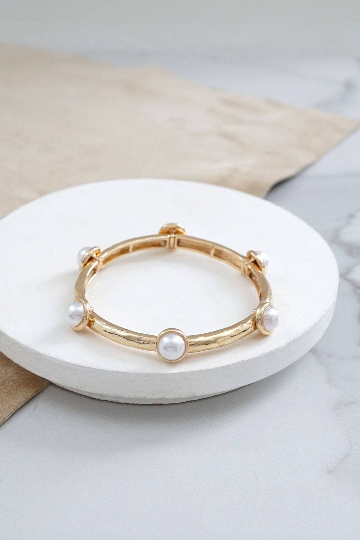 PennyLine inc - Jeweled Golden Bangle with semi precious stone dots