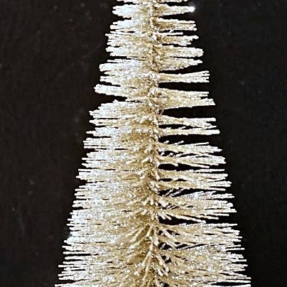 7in Glittered Bottle Brush Pine Tree-CHM-1/48pcs