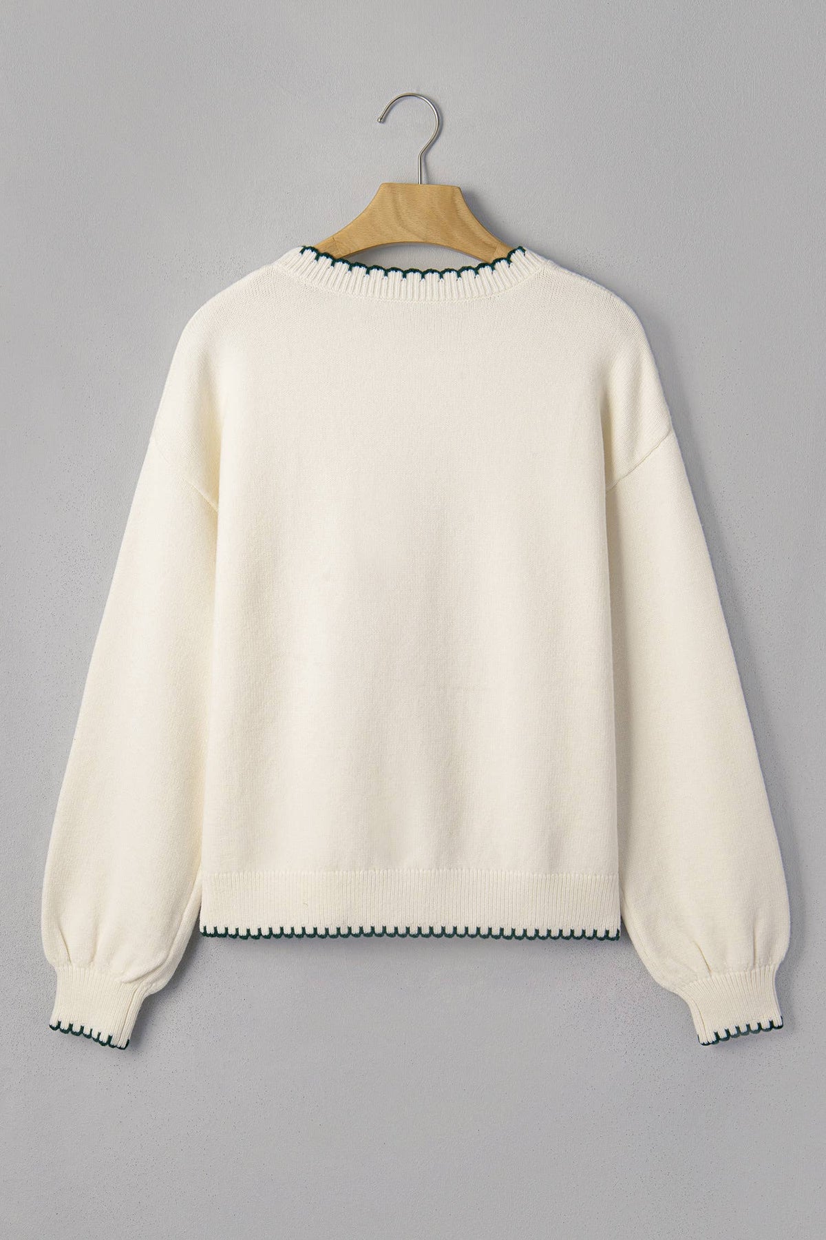 Stitched Detail Christmas Tree Holiday Casual Sweater