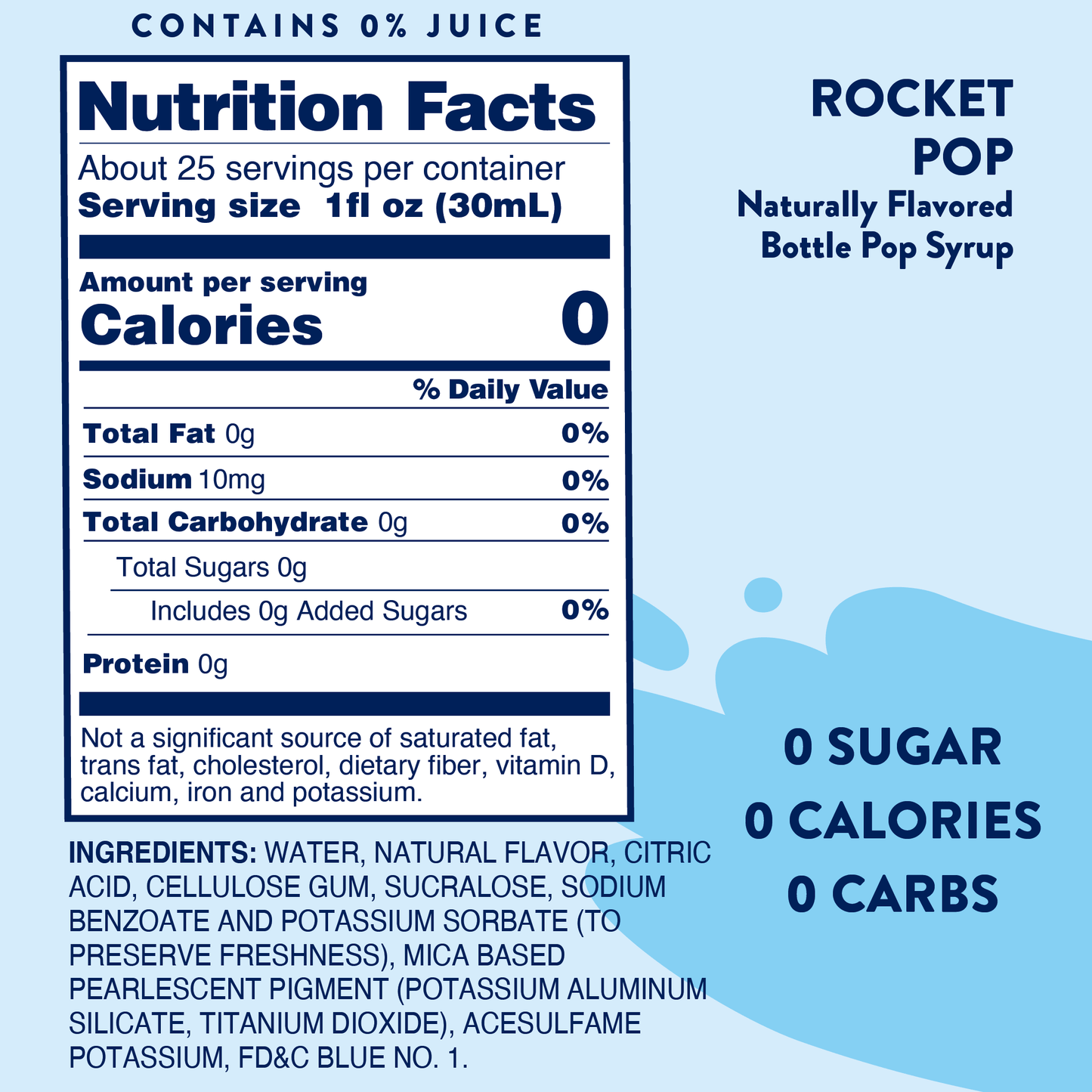 Jordan's Skinny Mixes - Sugar Free Rocket Pop Syrup