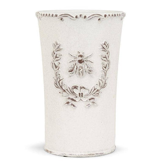 Emboss Bee in Crest Planter-9"H
