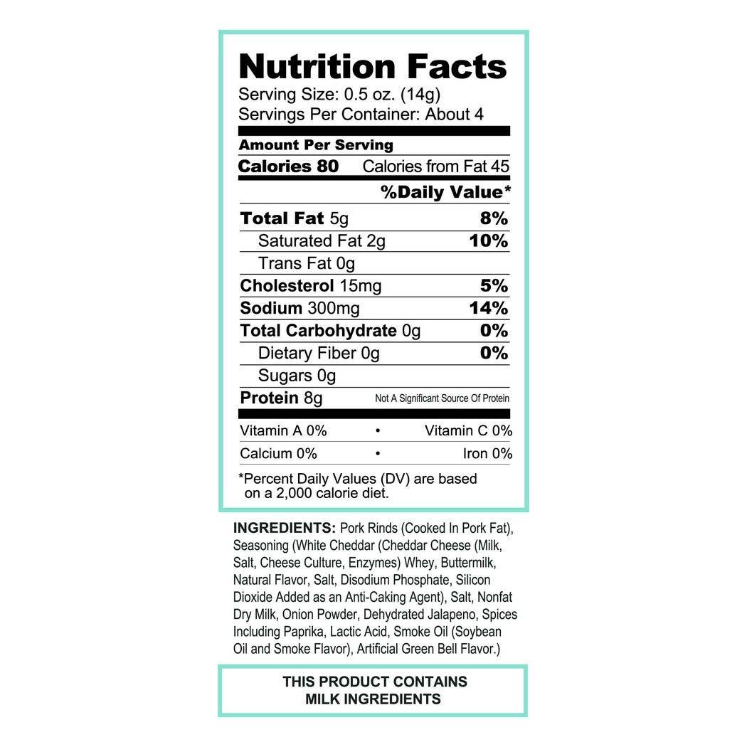 Pork King Good - Pork King Good Smoky Jalapeno &Cheese Pork Rinds  1.75oz Bag