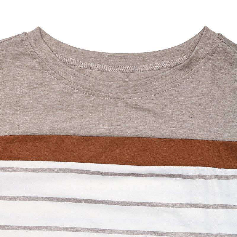 Suhkasana - Retro Striped Long Sleeve T-Shirt for Women Casual Layering Top