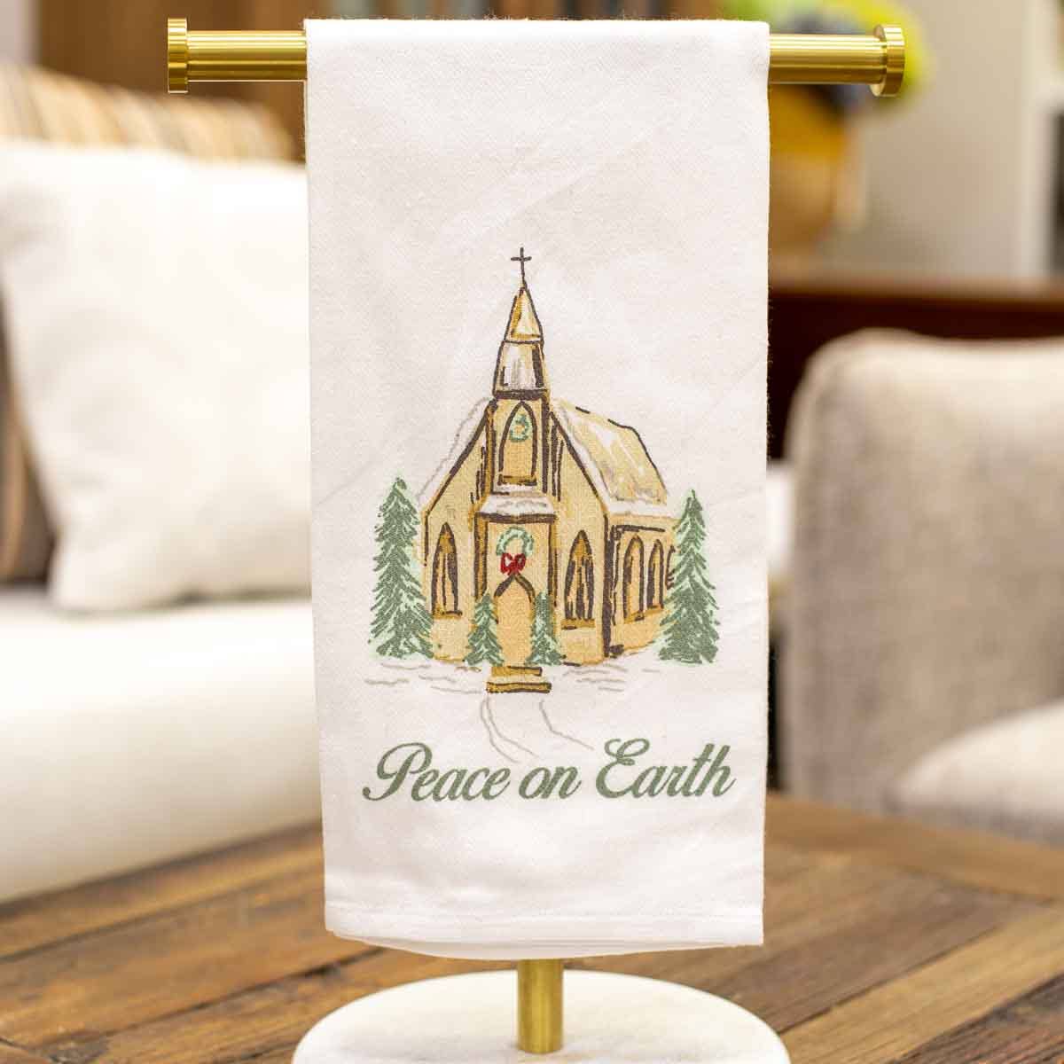 The Royal Standard - Peace On Earth Hand Towel   White/Multi   20x28