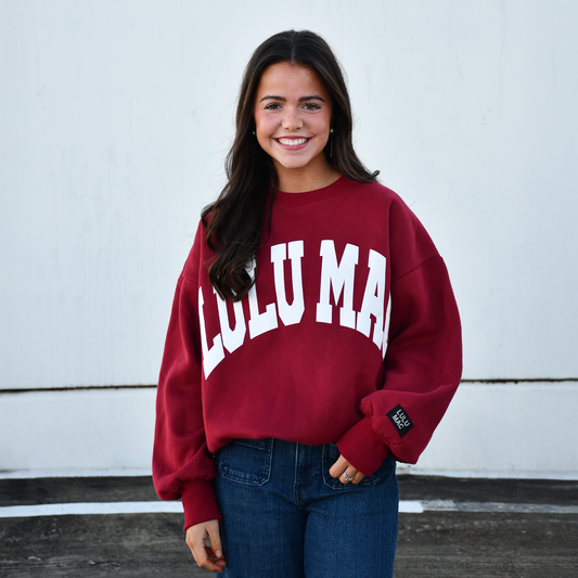 Girlie Girl Originals - Lulu Mac Sweatshirt Cardinal/White - Puff