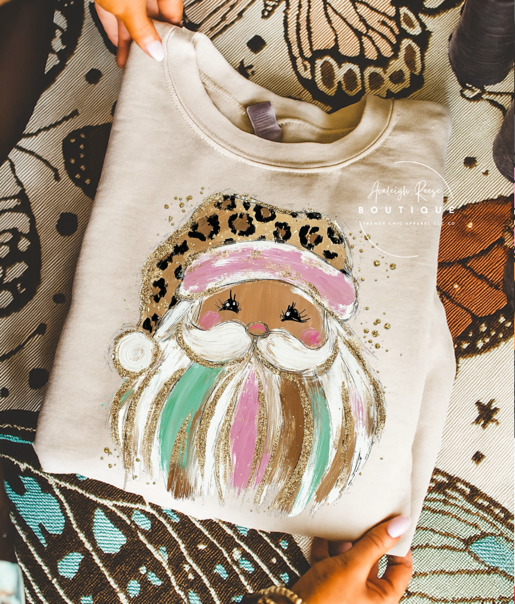 Trendy Chic Apparel LLC - Preppy Brushstroke Santa Sweatshirts & T-Shirts