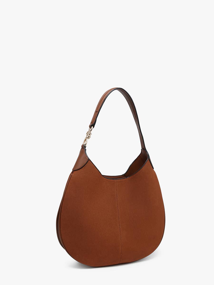 Jen & Co. - Vanessa Faux Suede Hobo w/ Gold Accented Strap | M2881