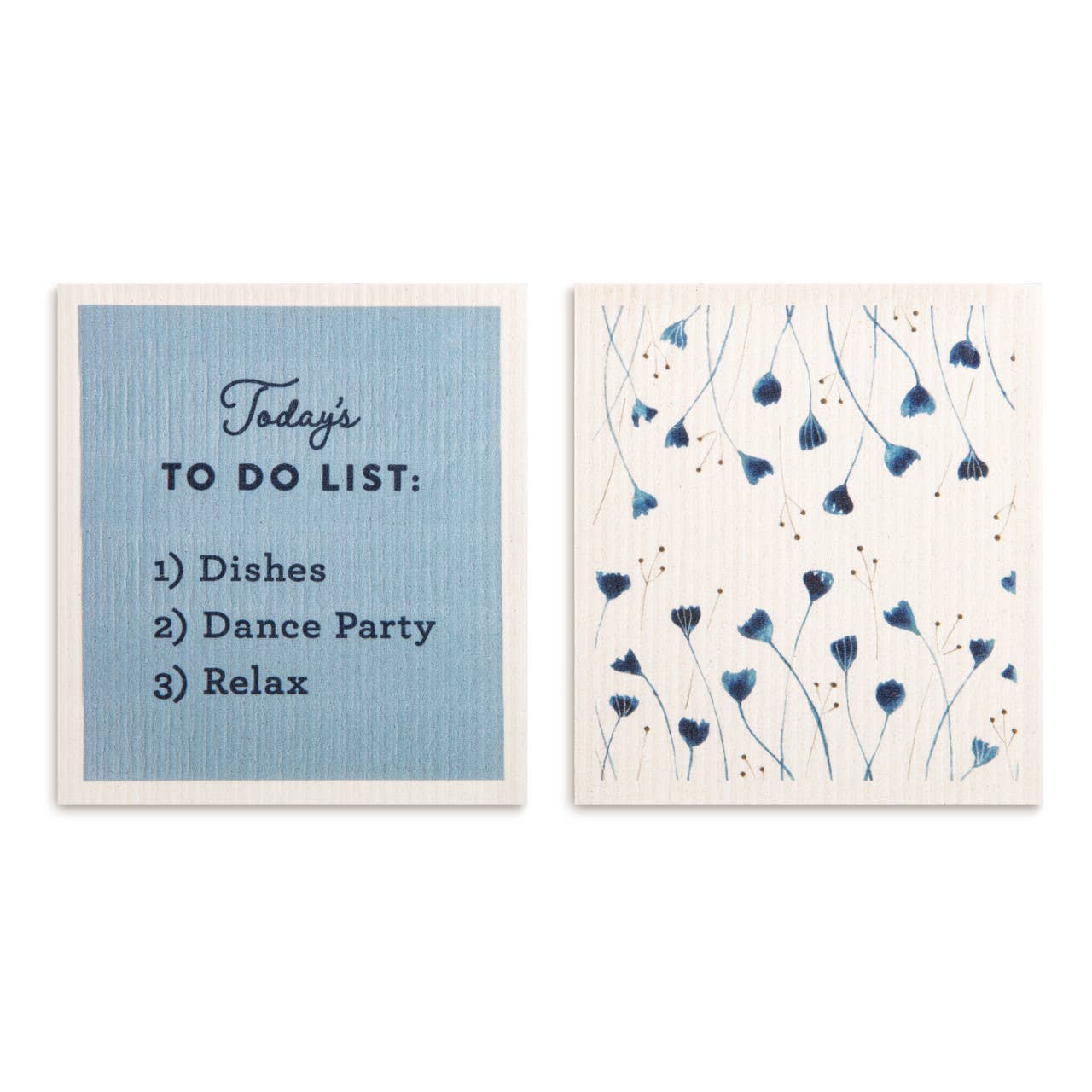 Biodegradable Dish Cloths Set of 2 - Blue Wildflowers