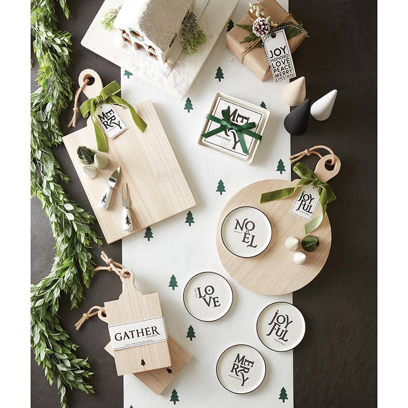 Ceramic Napkin Tray + Napkins - Merry Christmas