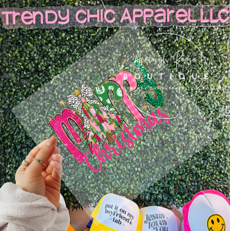 Trendy Chic Apparel LLC - Merry Christmas  DTF Transfer
