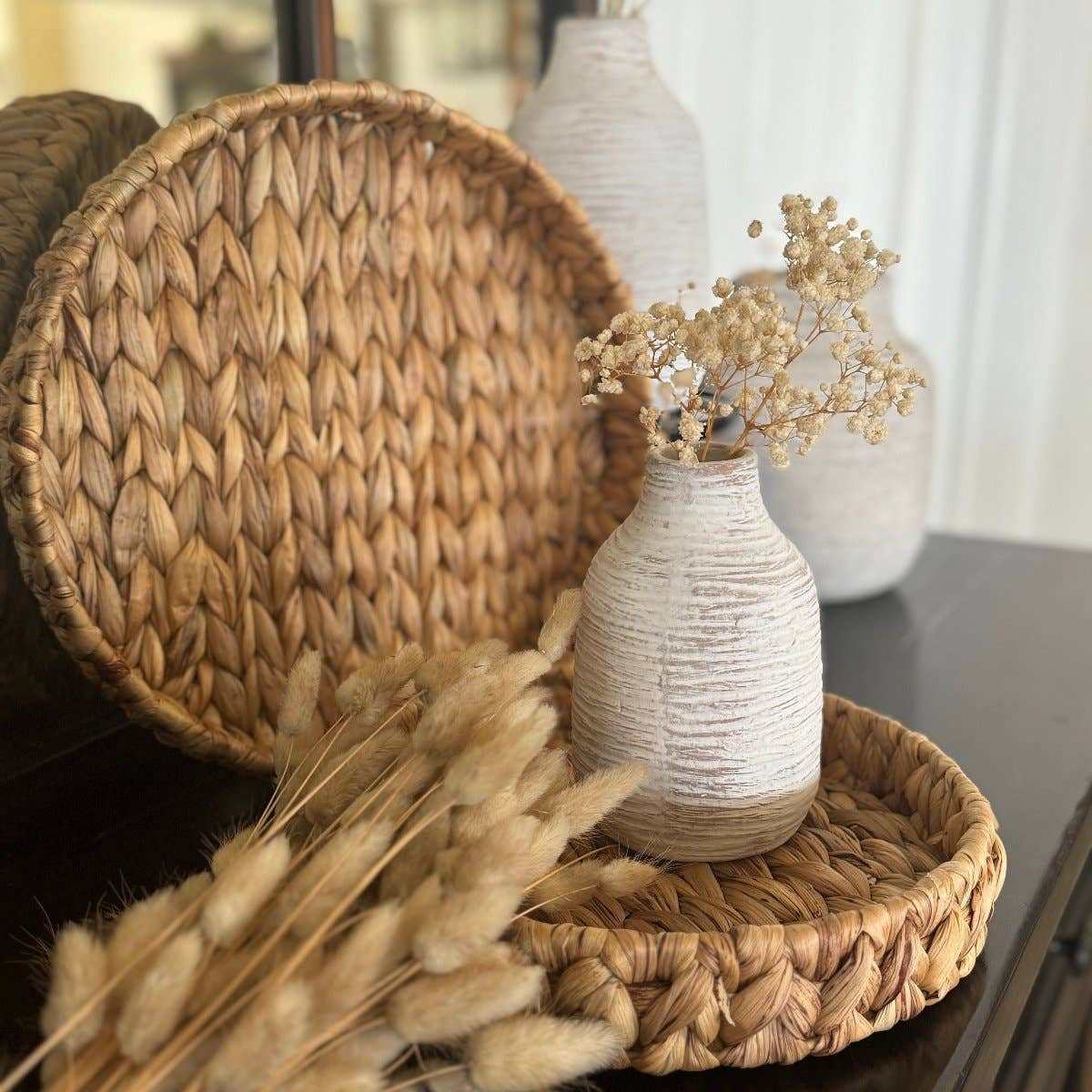 Collins Painting & Design - WG-1002 - Round Water Hyacinth Trays, set of 2