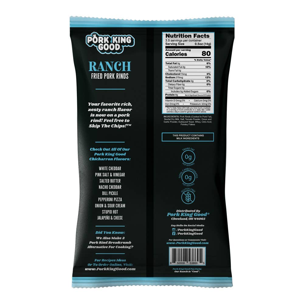 Pork King Good - Pork King Good Ranch Pork Rinds  1.75oz Bag