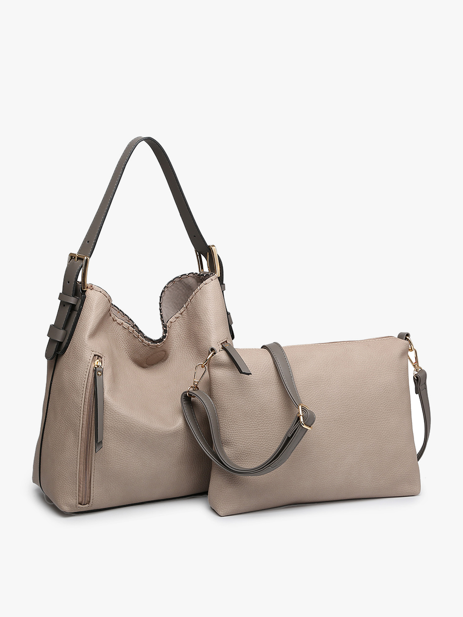 Jen & Co. - M1816A Alexa 2-in-1 Hobo Bag w/Dual Zip Compartments