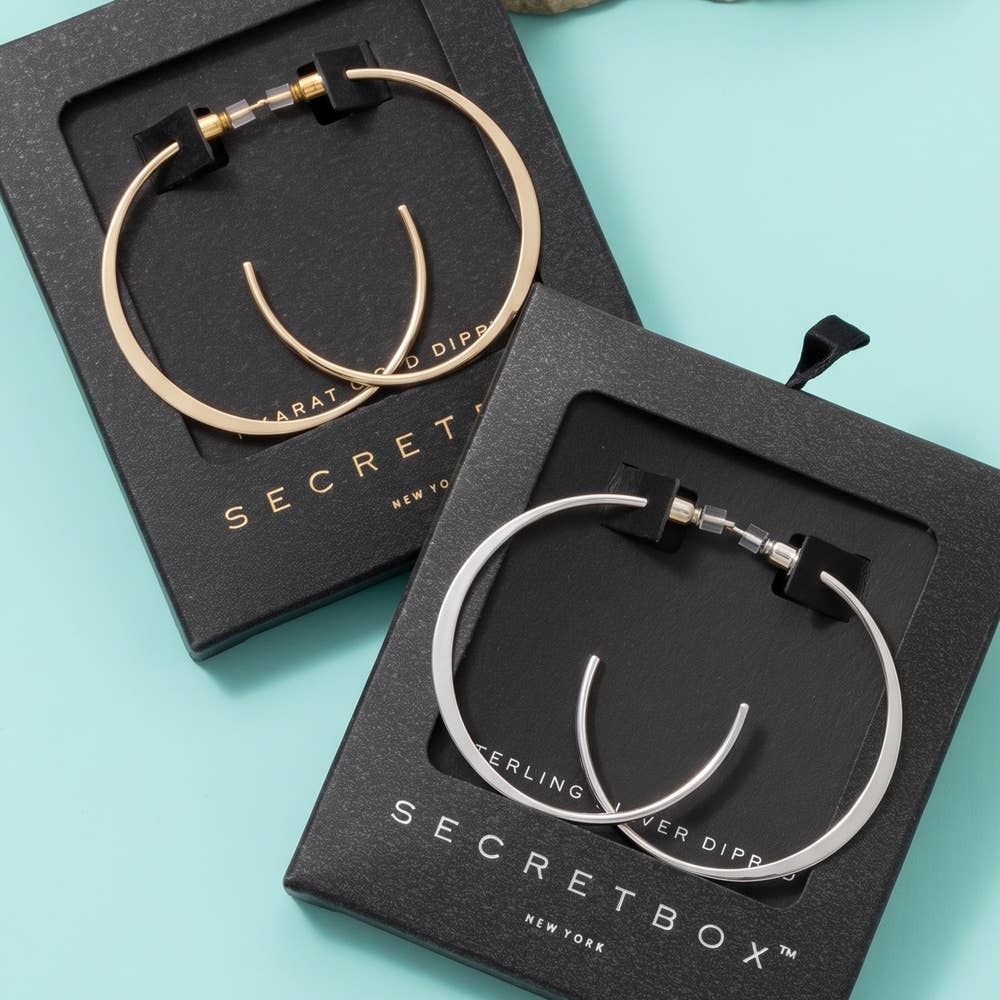 Thin Wire Large Round Hoop Earrings